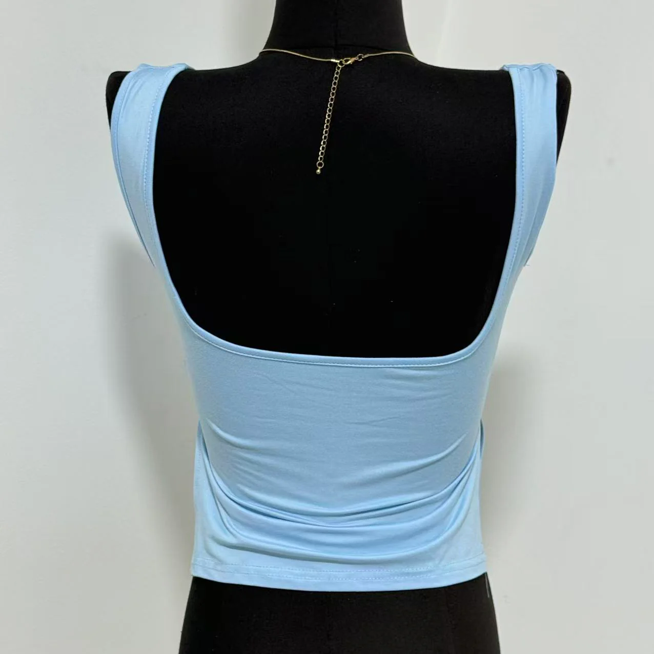 Square-Neck Slit Double-Layer Vest - Image 3