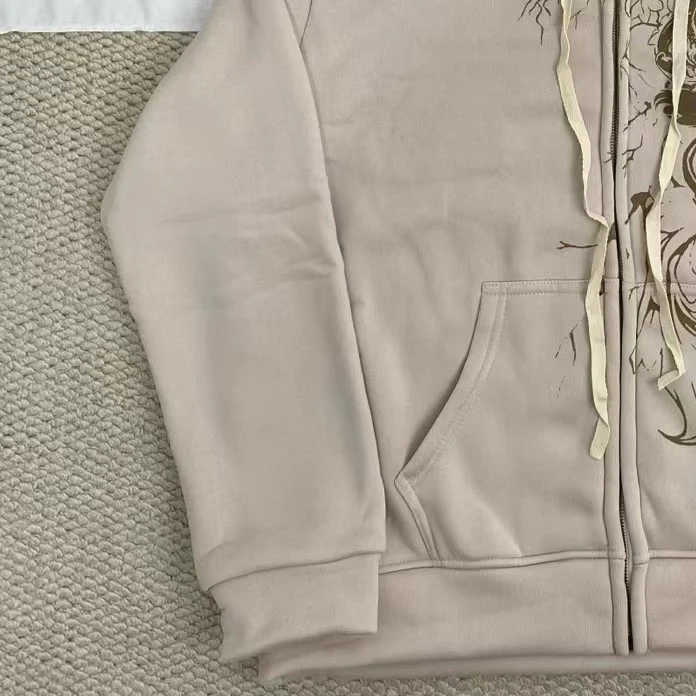 Street Style Printed ip-Up Jacket - Image 6
