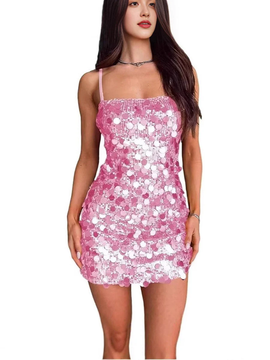 Sultry Hot Girl Sequin Dress - Backless Bodycon for Parties - Image 2