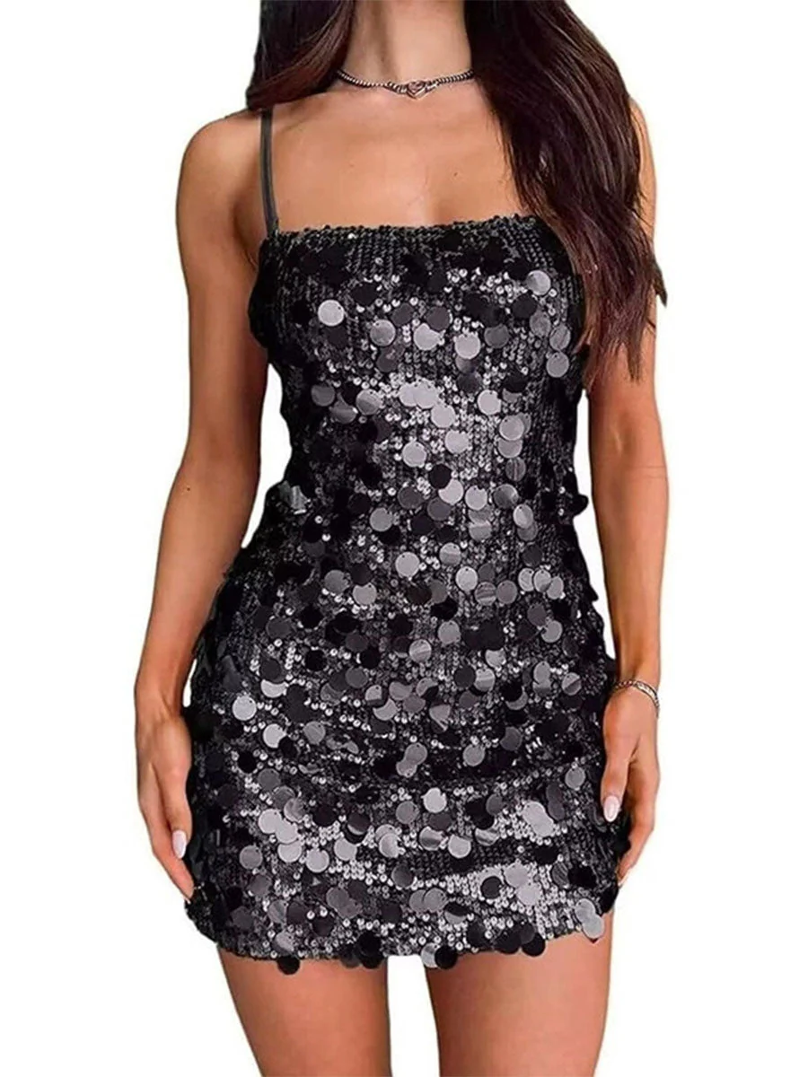 Sultry Hot Girl Sequin Dress - Backless Bodycon for Parties - Image 4