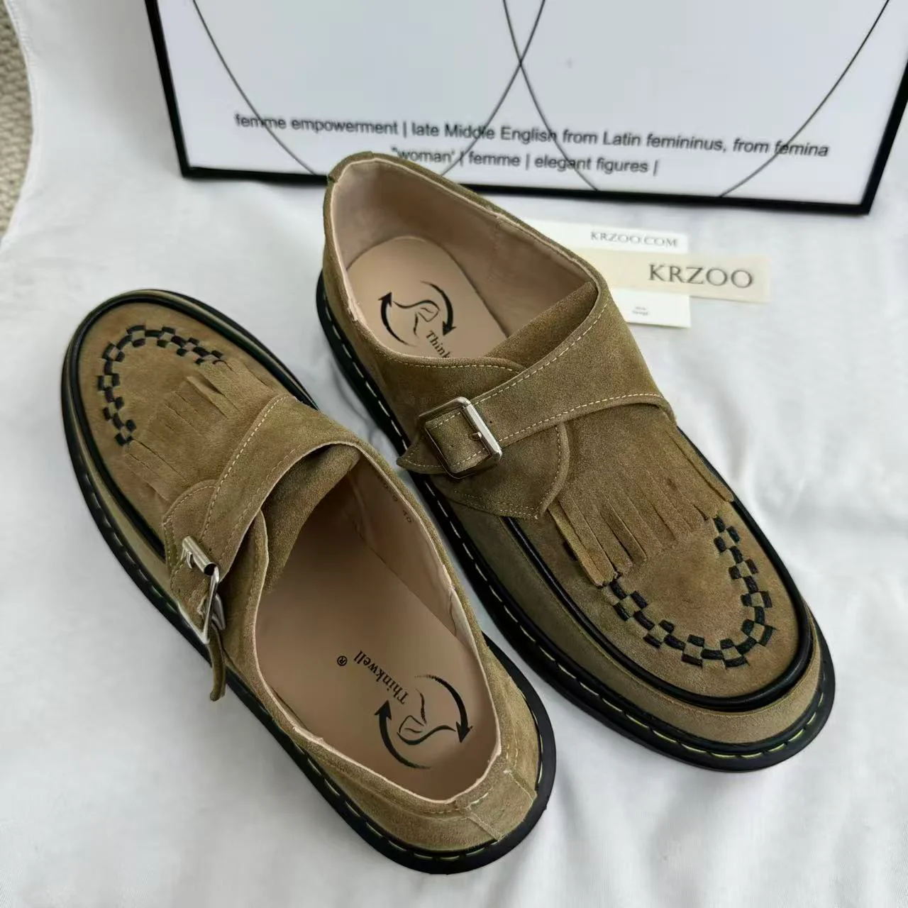 Tasseled Woven Round-Toe Leather Shoes - Image 2