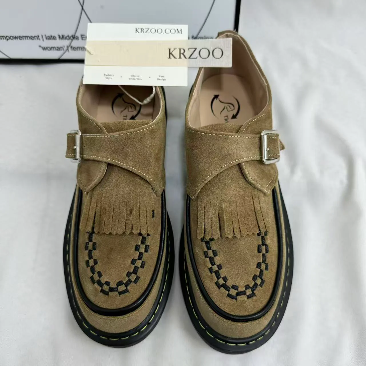 Tasseled Woven Round-Toe Leather Shoes - Image 3