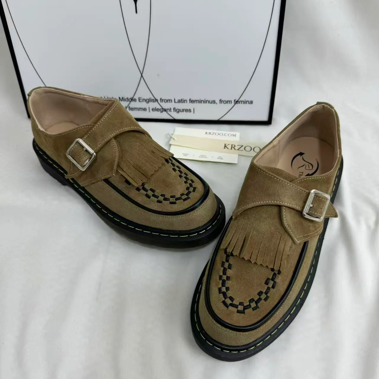 Tasseled Woven Round-Toe Leather Shoes - Image 5