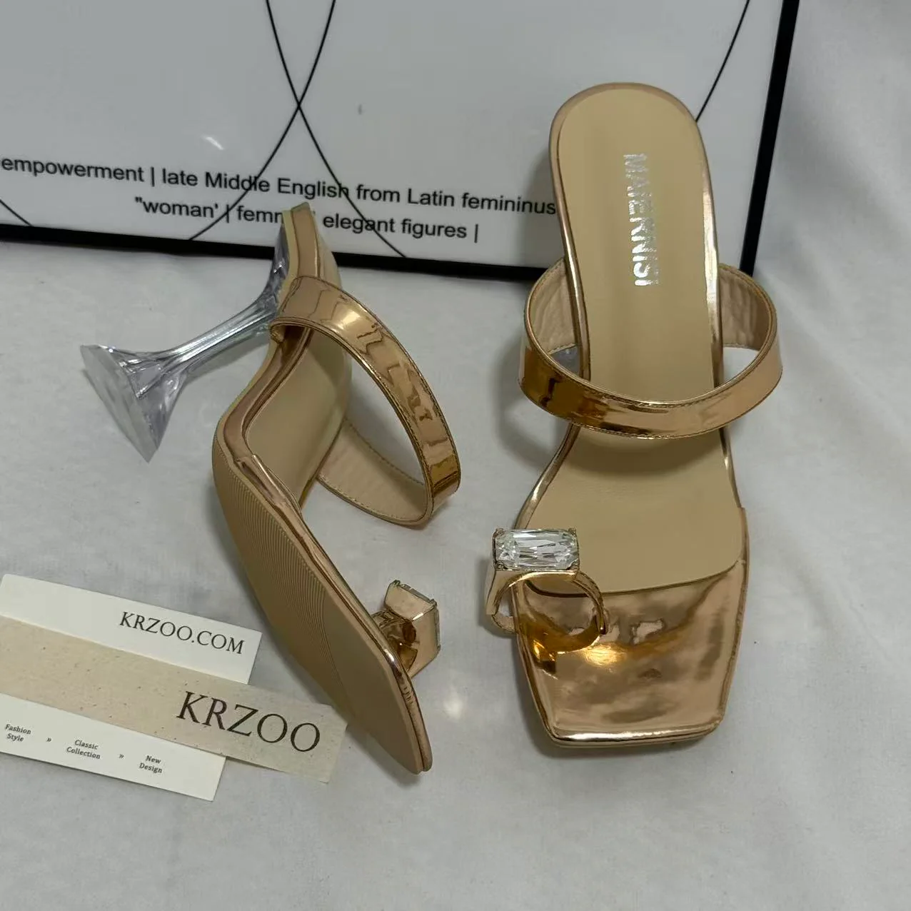 Transparent Rhinestone Wedge Heels - Image 2