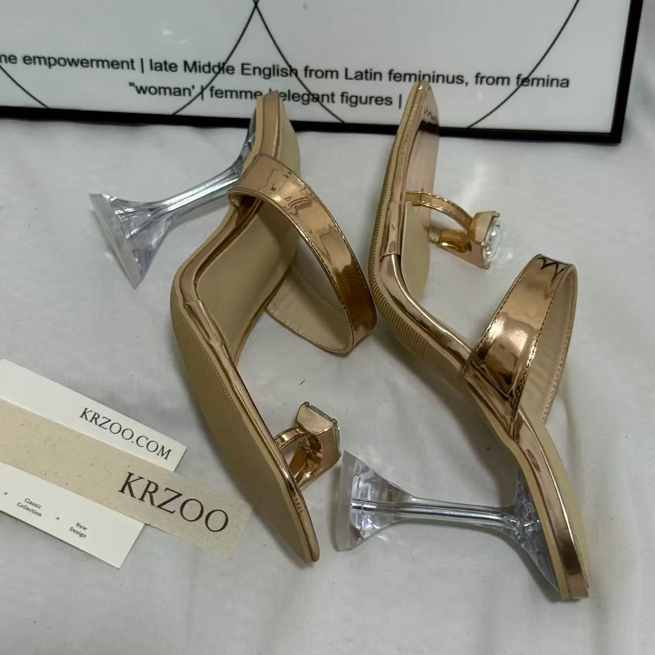 Transparent Rhinestone Wedge Heels - Image 4