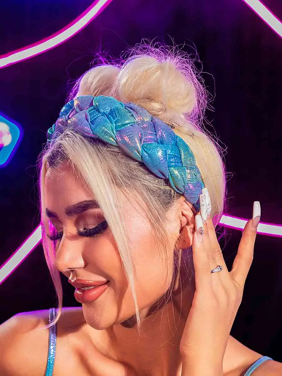 Wide Gradient Color Twist Braids Headband - Image 4