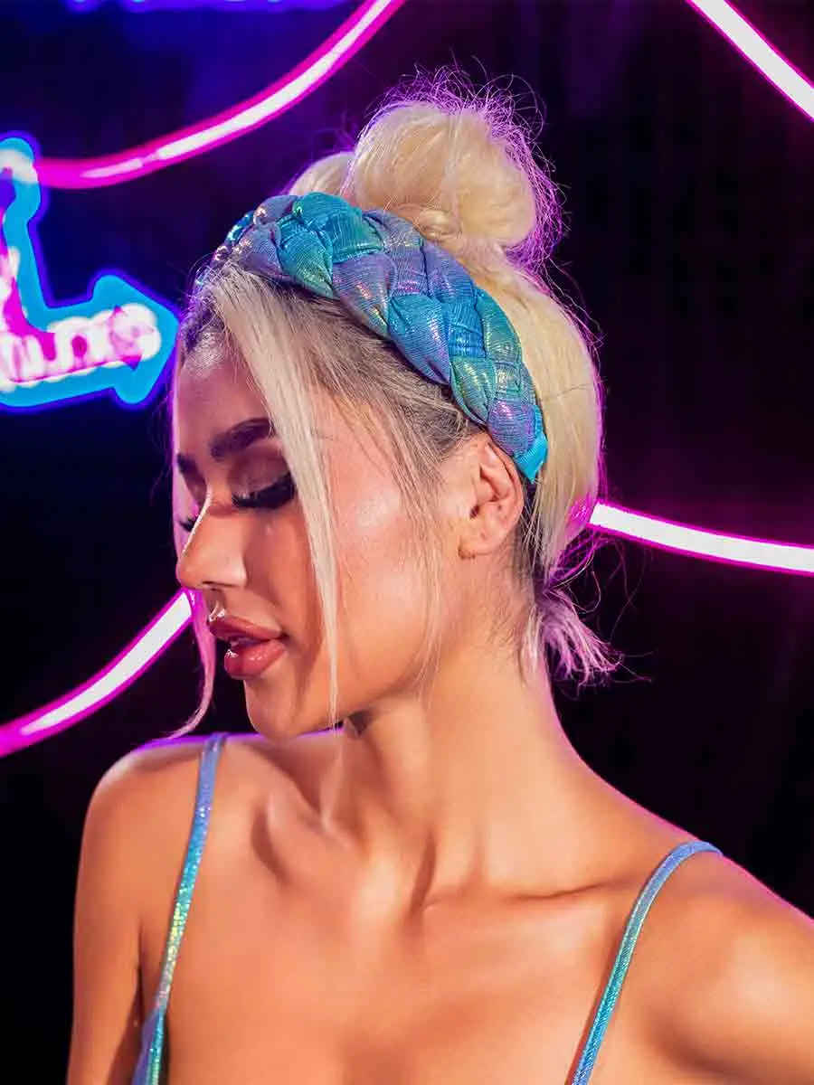 Wide Gradient Color Twist Braids Headband - Image 6