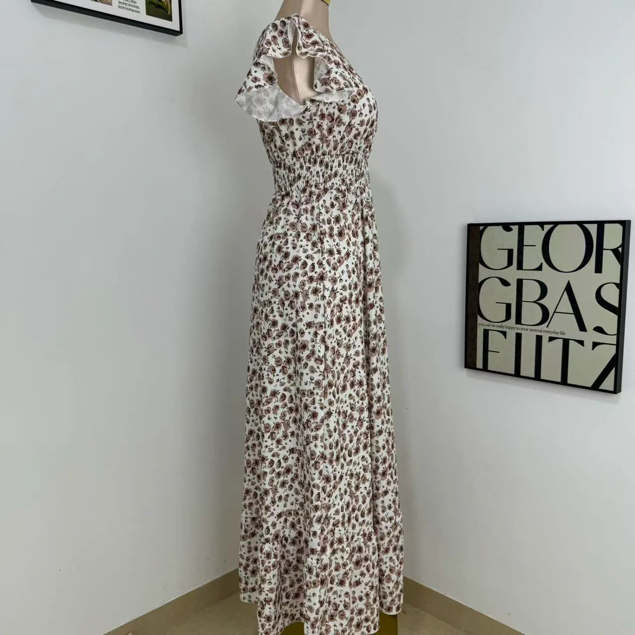 V-Neck Floral Print Dress - Image 2