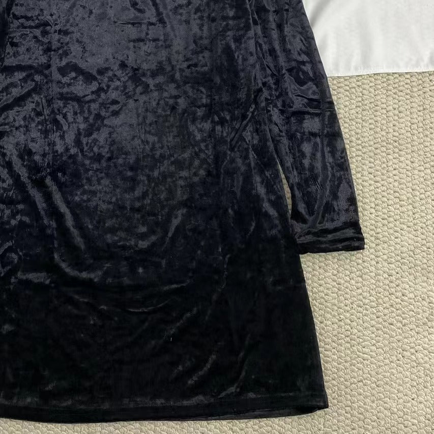 Velvet Dress With Puff Sleeves - Image 5