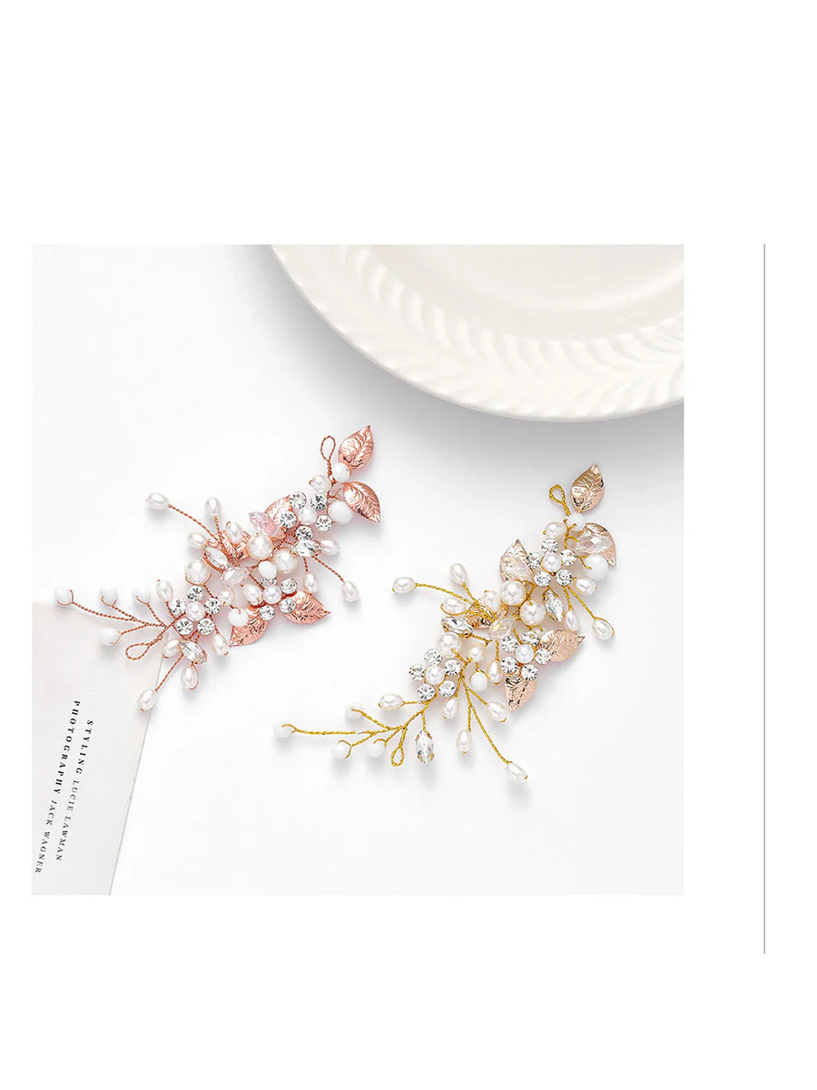 Vine Pearl Leaf Wedding Hair Accessories - Image 2