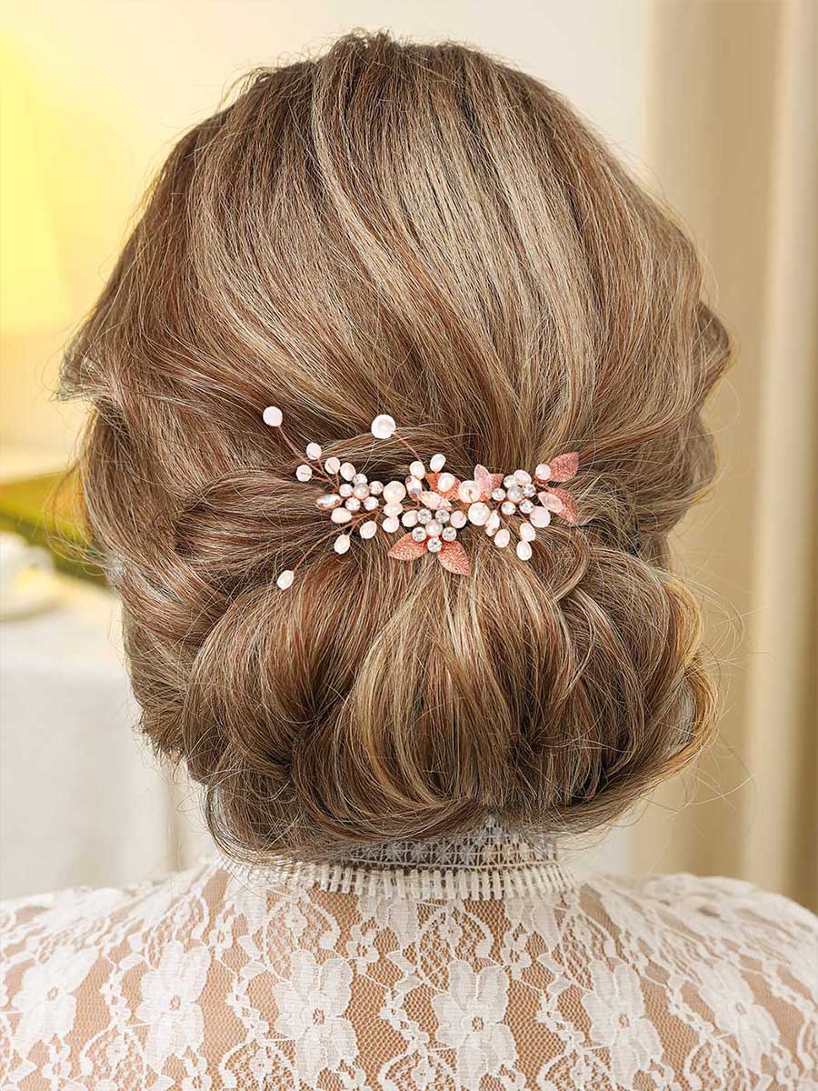 Vine Pearl Leaf Wedding Hair Accessories - Image 4