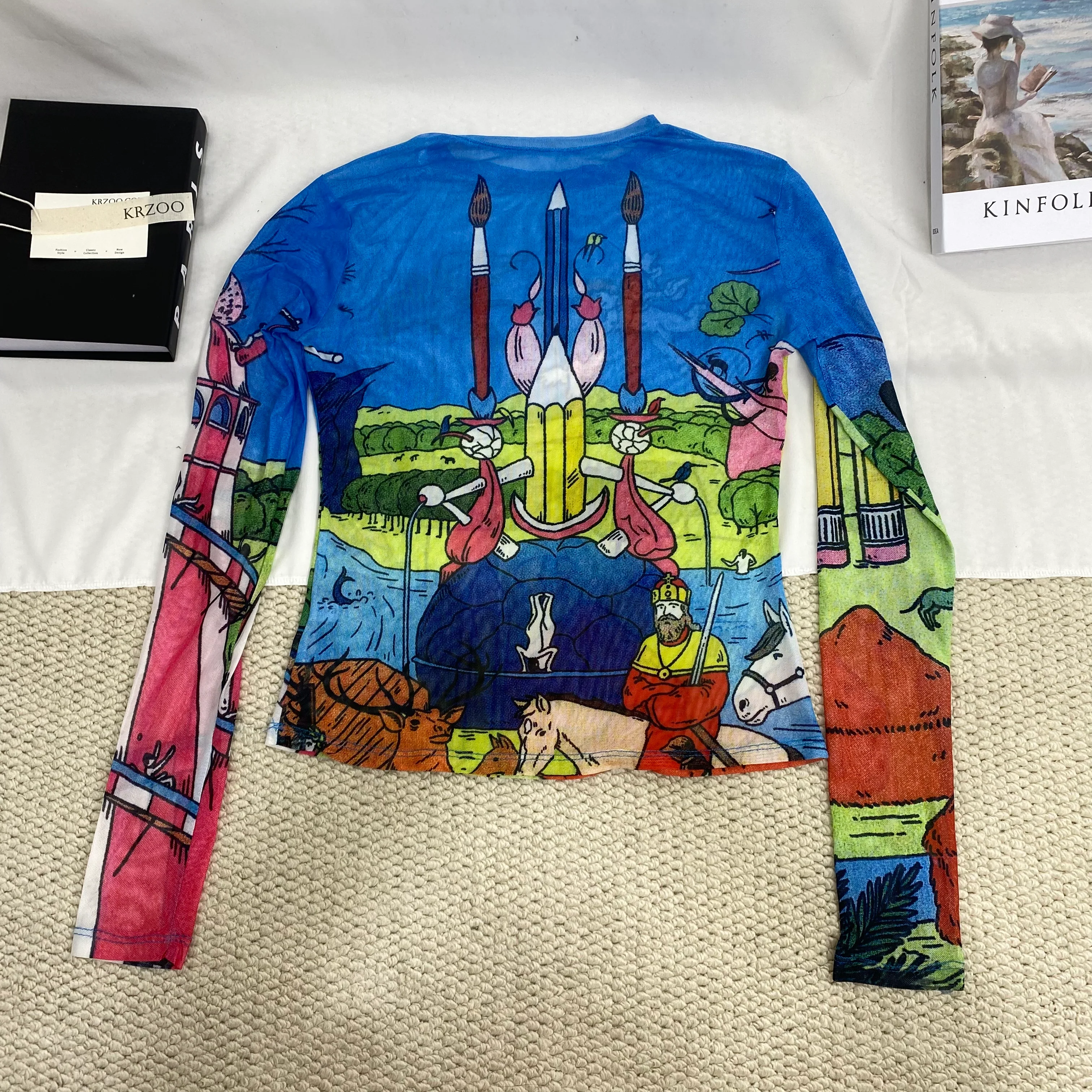 Vintage Printed Long-Sleeved T-Shirt - Image 2