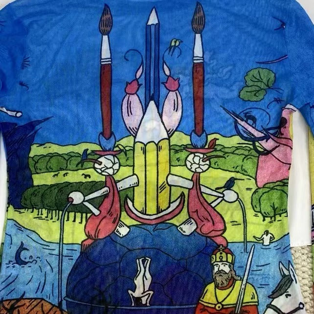 Vintage Printed Long-Sleeved T-Shirt - Image 5