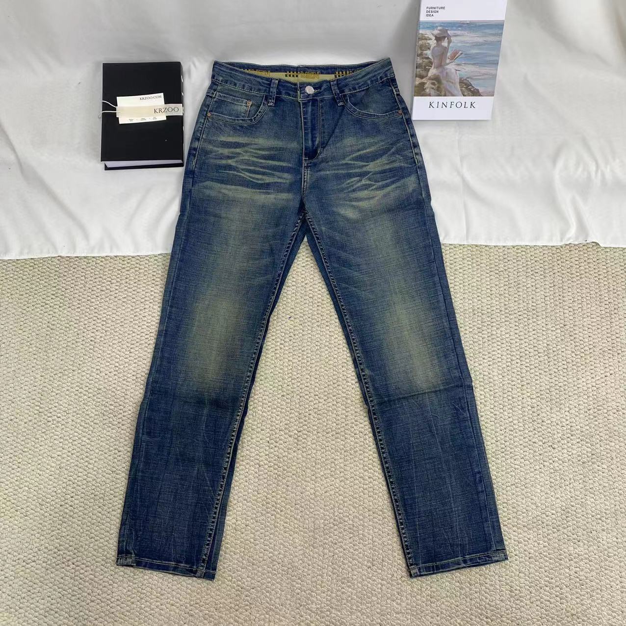 Vintage-Style Distressed Jeans