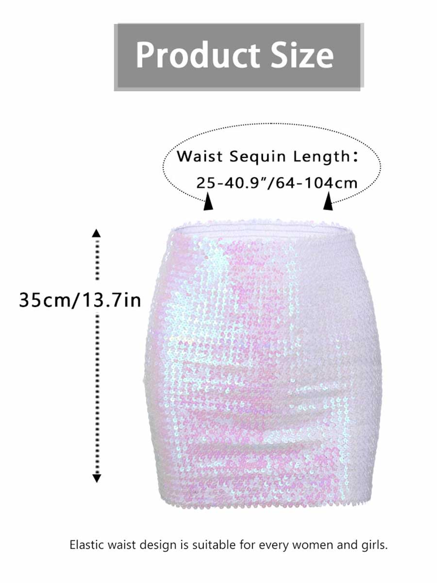 White Glitter Bodycon Miniskirt - Image 6