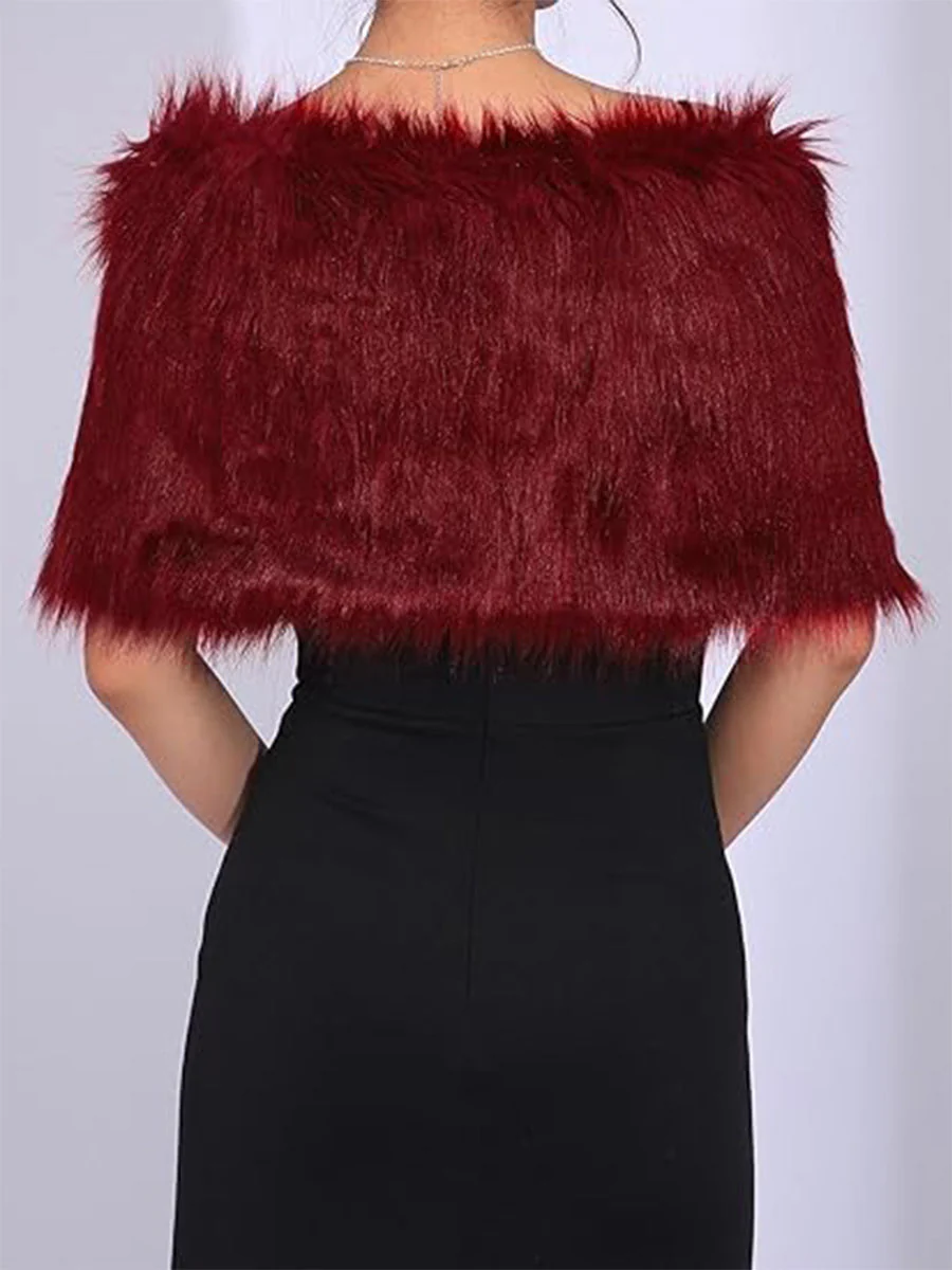 Winter Faux Fur Shawl - Image 3