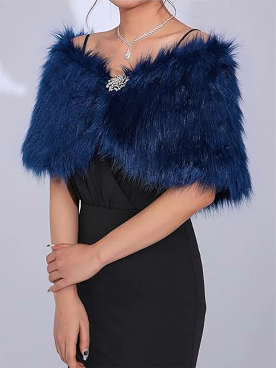 Winter Faux Fur Shawl - Image 4