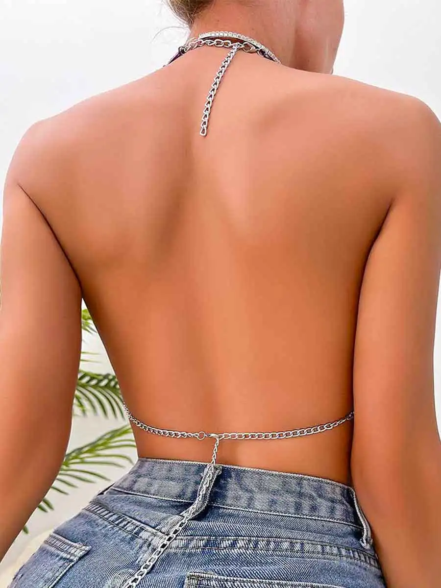 Purple Sparkly Tank Top - Chainmail Sparkly Bra - Image 2