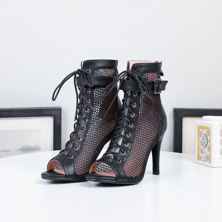 Women's Black 7.5cm/10cm Heels Dance Boots JazSalsa Street Sole Dancing Shoes - Image 3
