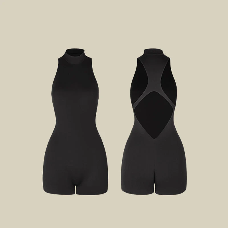 Women's Black Sleeveless Backless Latin Dance Wear Bodysuit - Image 9