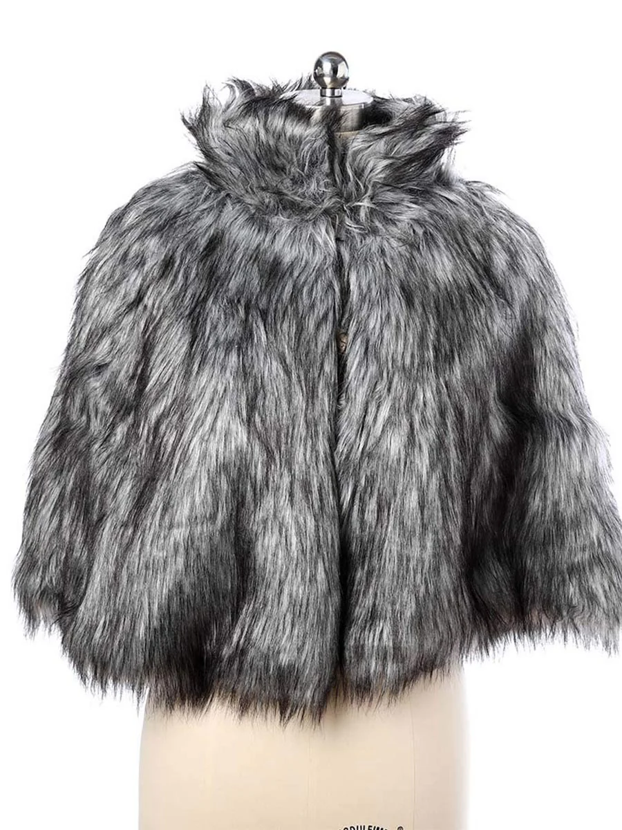 Women's Faux Fur Shawl - Image 4