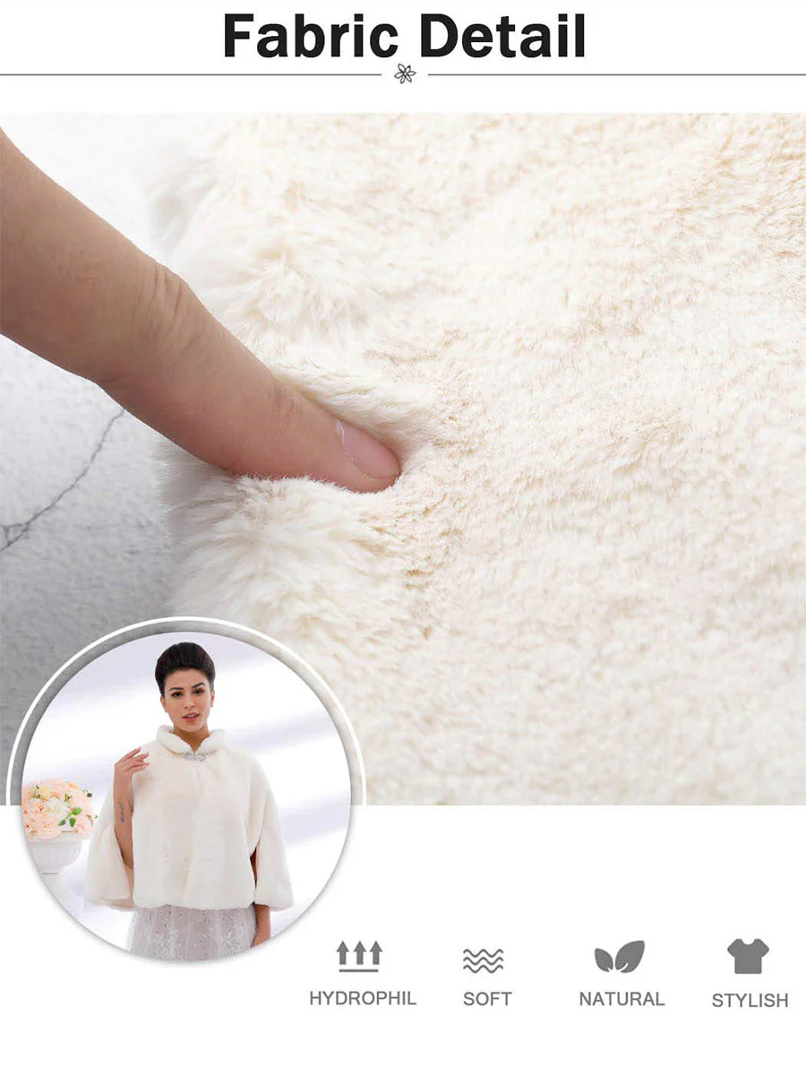 Women's Faux Fur Shawl - Image 5