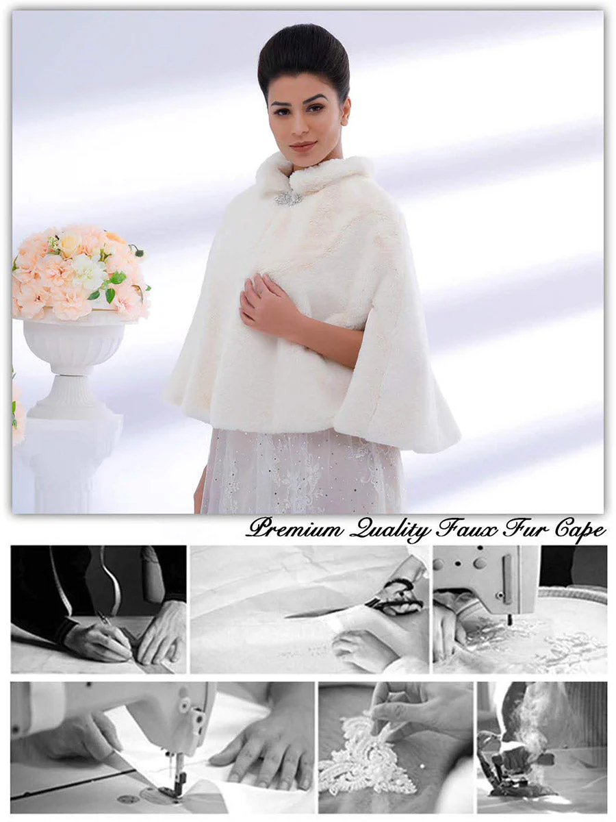 Women's Faux Fur Shawl - Image 6
