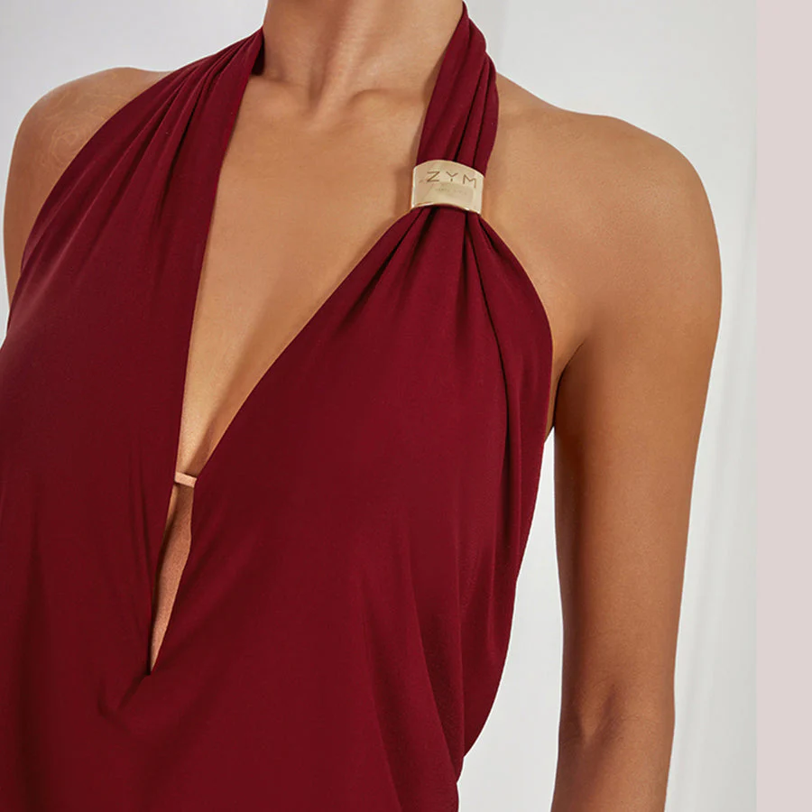 Women's Halter Backless Dance Dress DanceWear Training Performance Dress - Image 11