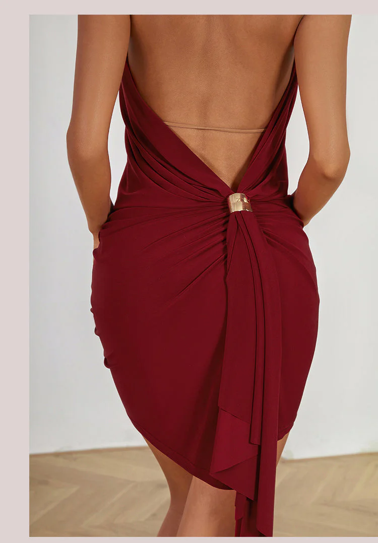 Women's Halter Backless Dance Dress DanceWear Training Performance Dress - Image 13