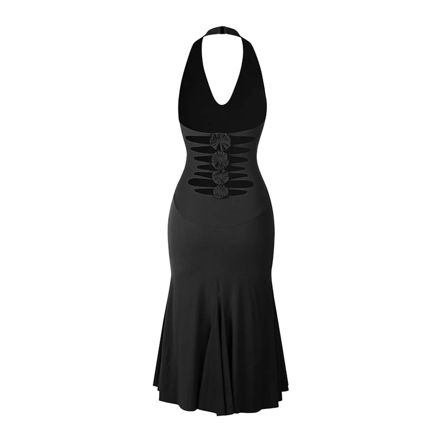 Women's Halter Backless Dance Dress DanceWear Training Performance Dress - Image 14