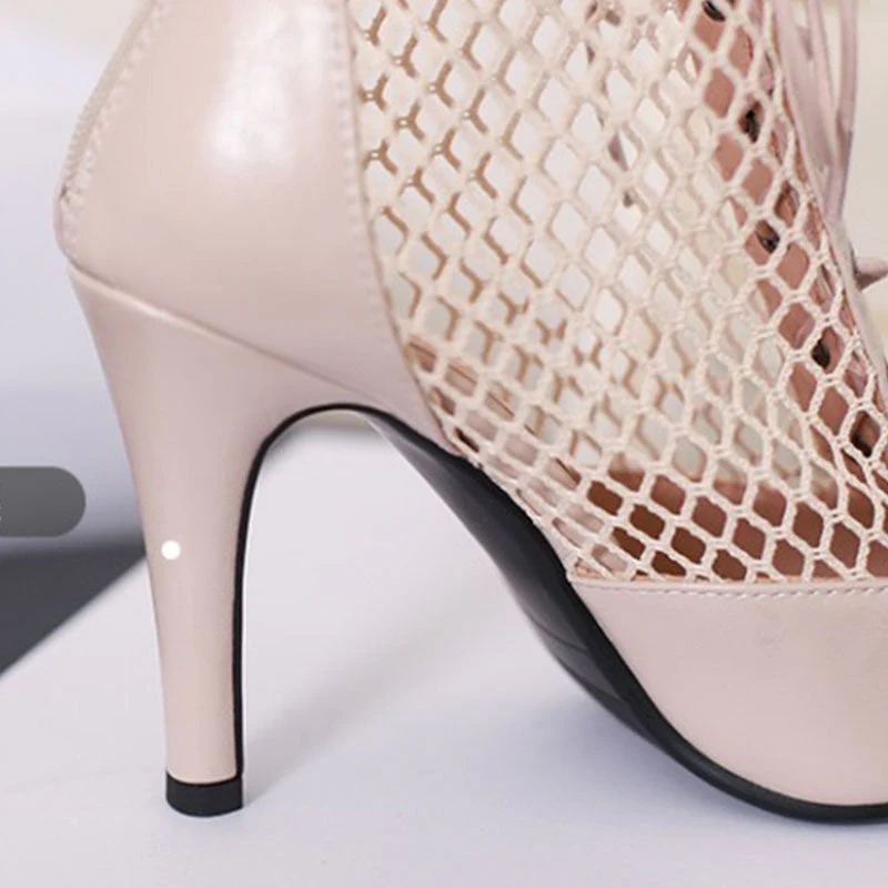 Women's 7cm/9cm Heel Peep Toe Rubber Sole JazShoes Dance Boots - Image 4