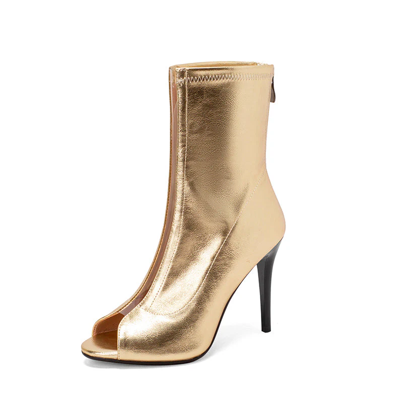 Women's PU 10cm Silm Heel Rubber Sole Dance Boots JazDance Shoes - Image 12
