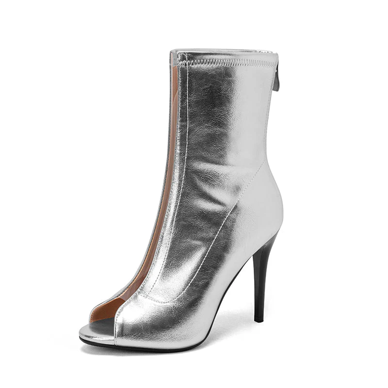 Women's PU 10cm Silm Heel Rubber Sole Dance Boots JazDance Shoes - Image 6