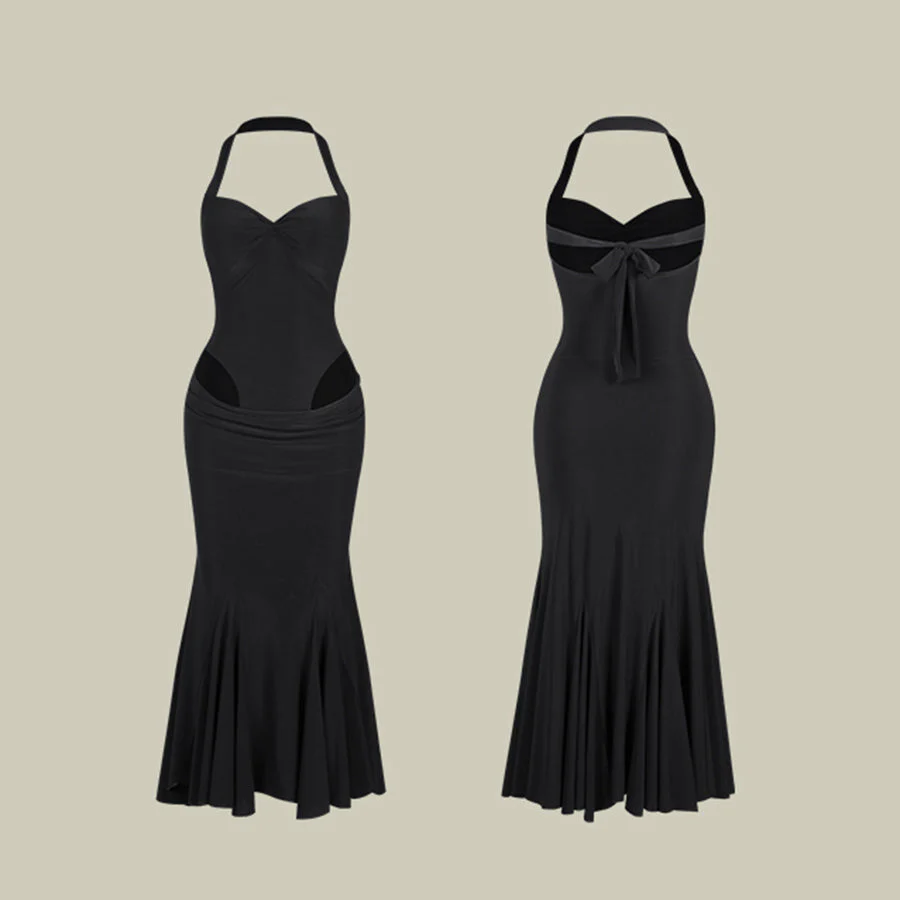 Women's Halter Backless Dance Dress DanceWear Training Performance Dress - Image 5