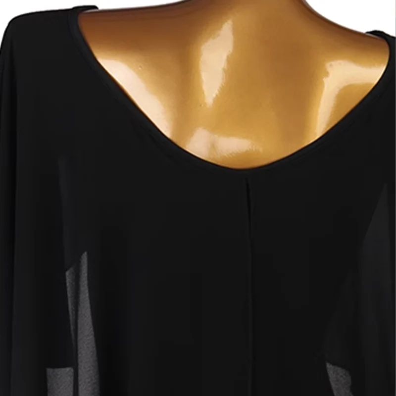Women's V-neck Latin Dance Tops Ballroom Dance Wear - Image 4