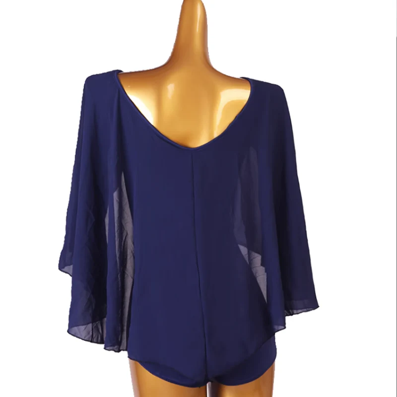 Women's V-neck Latin Dance Tops Ballroom Dance Wear - Image 6
