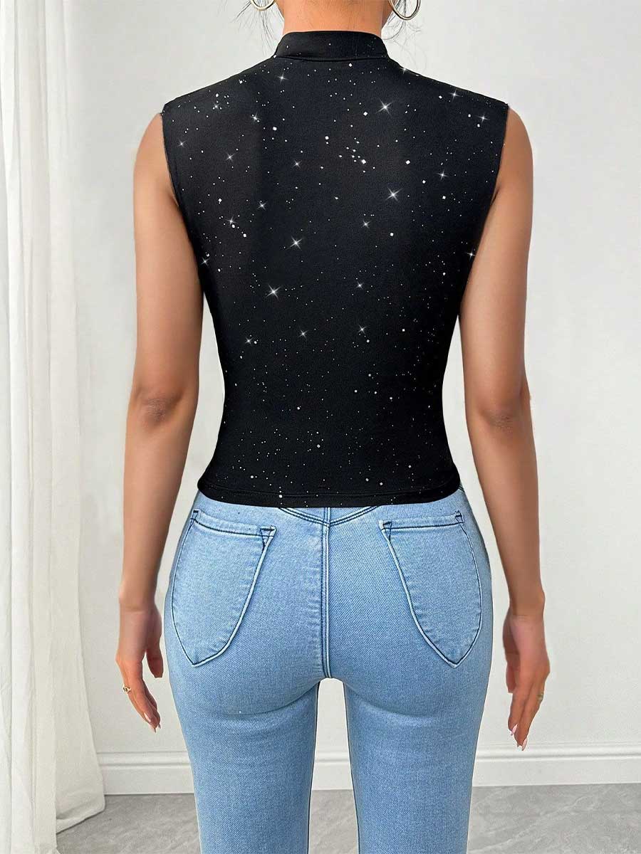 Women's Summer V-Neck Sequin Tank Top - Image 6