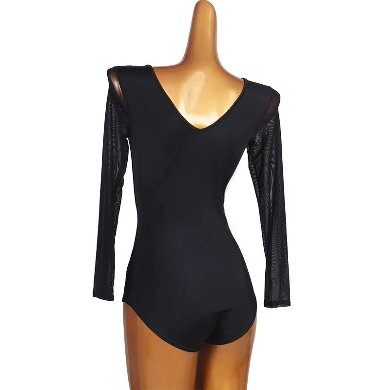 Women's V-neck Long Sleeve Latin Dance Tops Ballroom Dance Wear - Image 4