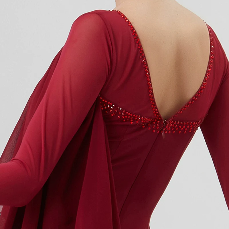 YUN Customisable-Women's Long Sleeve Dress For Ballroom Dancing standard/Smooth Dress - Image 4
